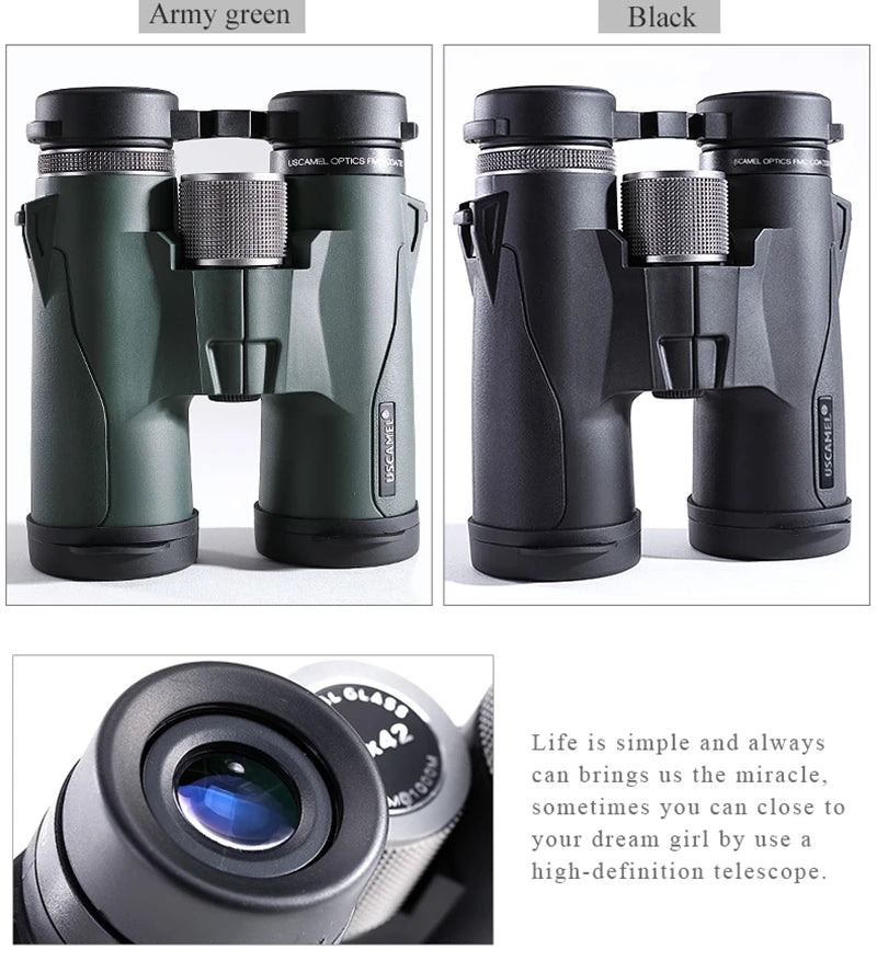 10x42 8x42 HD BAK4 Binoculars Powerful Professional  Long Distance Telescope for Hunting Outdoor Sports Camping Travel