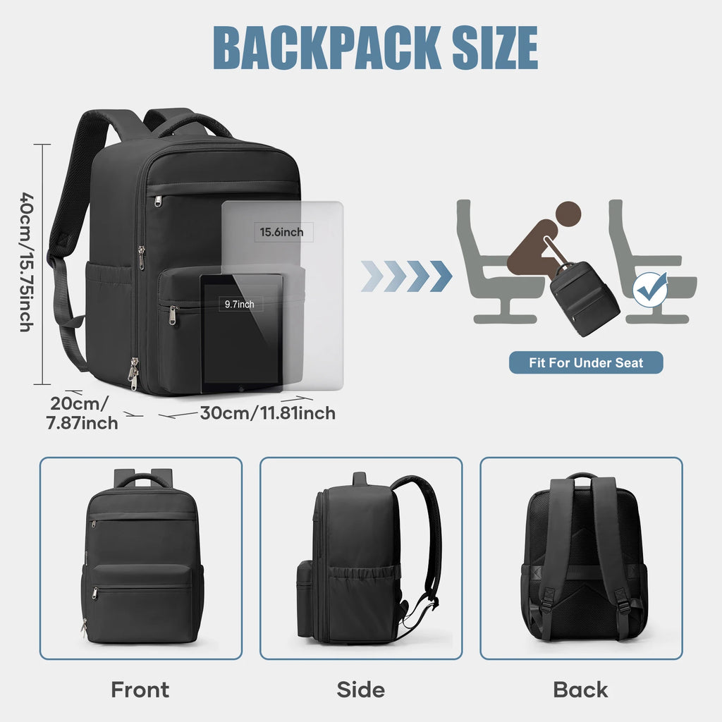 Ryanair 40x30x20 Travel Backpack, Vacuum Compression Backpack with Vacuum Pump，Airline Wizzair Hand Cabin Bag , School Backpack