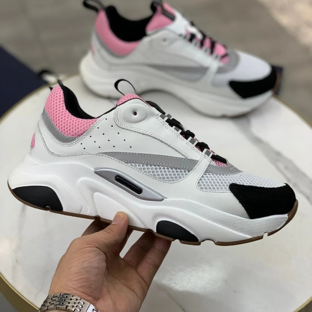 B22-31 Men's Shoes Summer Breathable Trendy Versatile Casual White Sneakers Youth Non-Slip Sports Thick-Soled White Shoes b22