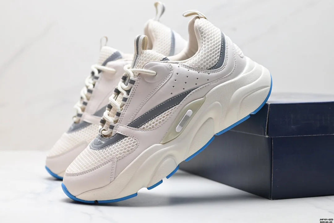 B22-31 Men's Shoes Summer Breathable Trendy Versatile Casual White Sneakers Youth Non-Slip Sports Thick-Soled White Shoes b22