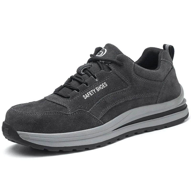 Oulylan Wear Resistant Anti Puncture Sneakers Male Steel Toe Labor Shoes For Work Outdoor Anti Skid Breathable Safety Boots