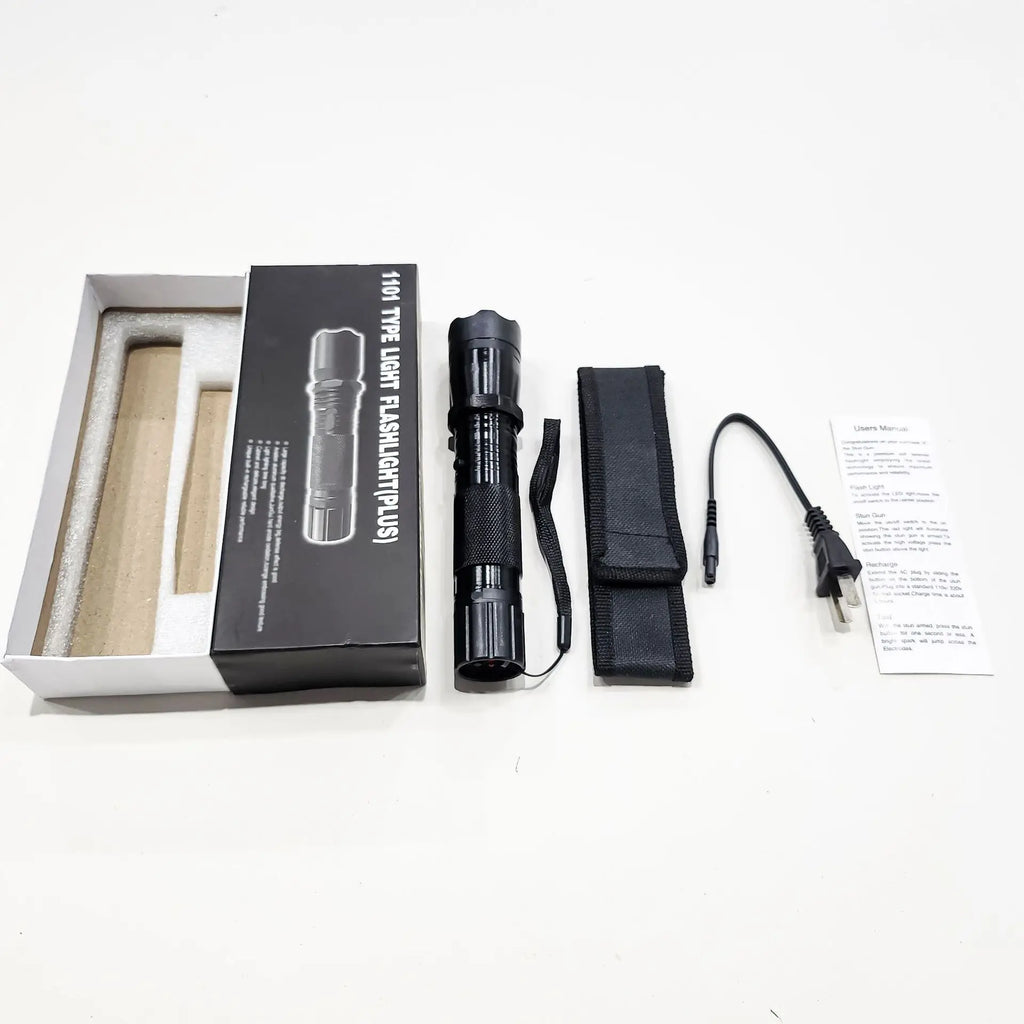 Rechargeable 1101 LED Flashlight  Ultra  Powerful Portable Lamp for Camping Hiking & Self - Defense