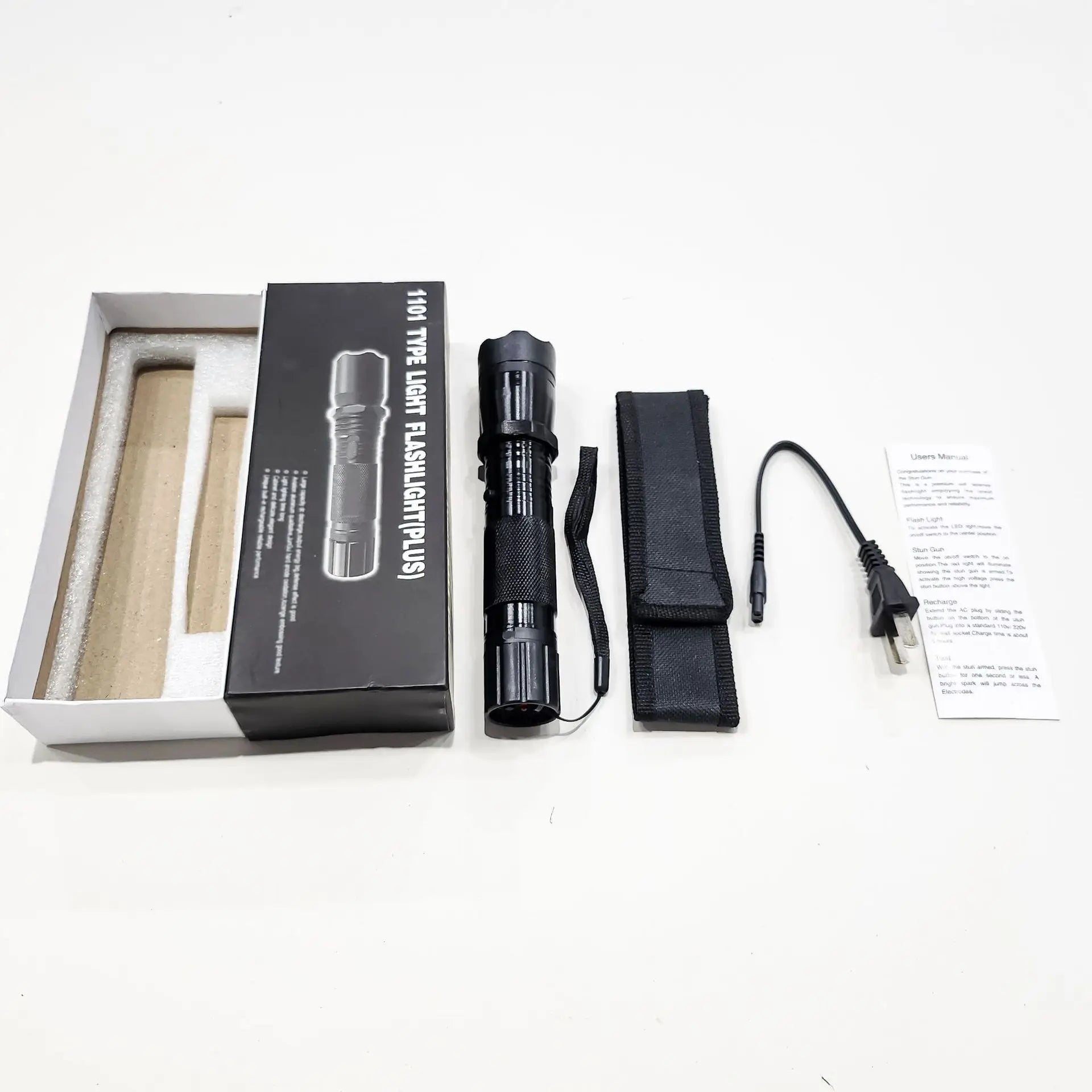 Rechargeable 1101 LED Flashlight  Ultra  Powerful Portable Lamp for Camping Hiking & Self - Defense