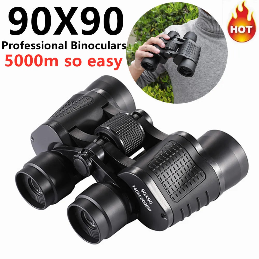 Professional Binoculars HD Portable Eyepieces 90X90 Long Distance Binoculars for Hunting Outdoor Camping Trips BAK4 Optics