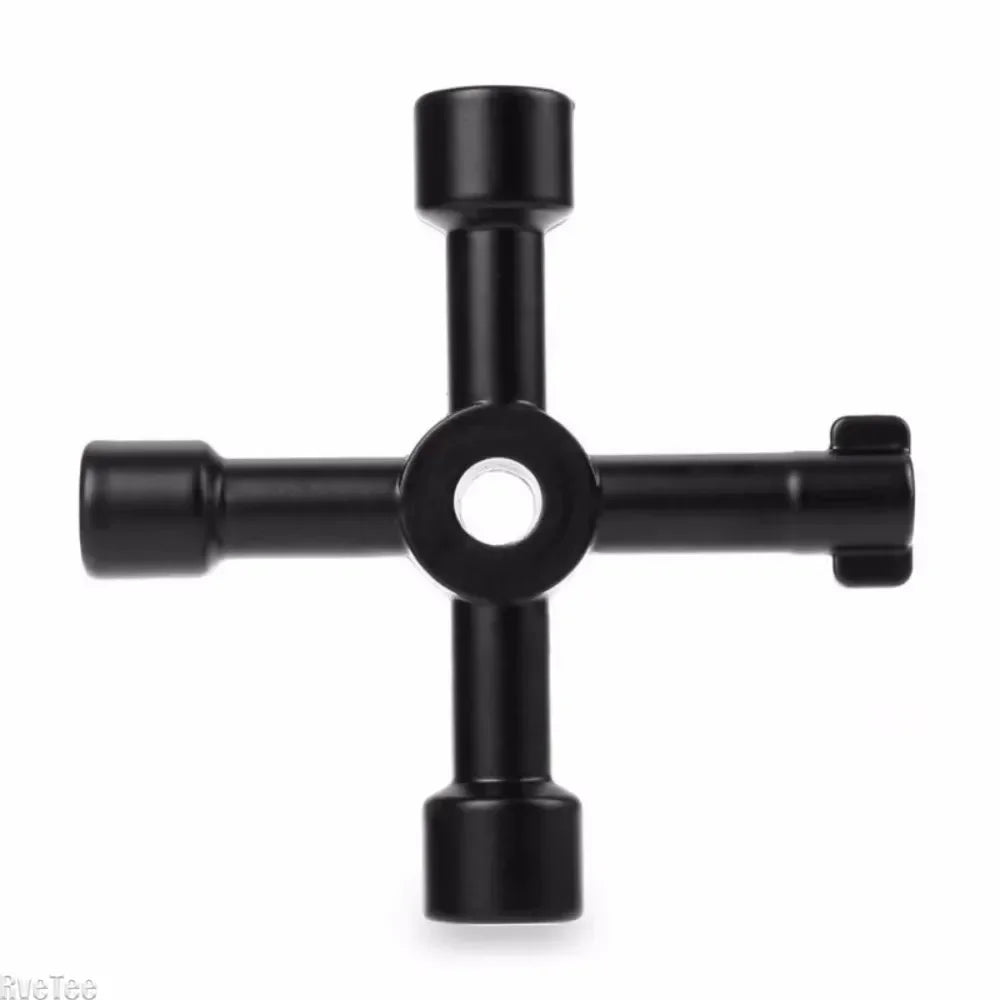 4 in 1 Multifunction Electrician Plumber Cross Switch Wrench Tool Universal Square Triangle Key for Gas Train Bleed Radiator
