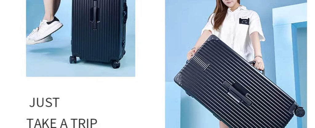 Extra Large 60/100 inch Unisex Luggage Thickened Travel Suitcase with Large Capacity TSA Lock Trolley Case Zipper Aluminum Frame