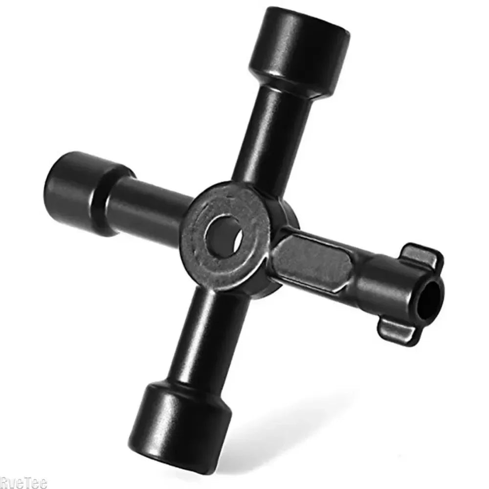 4 in 1 Multifunction Electrician Plumber Cross Switch Wrench Tool Universal Square Triangle Key for Gas Train Bleed Radiator