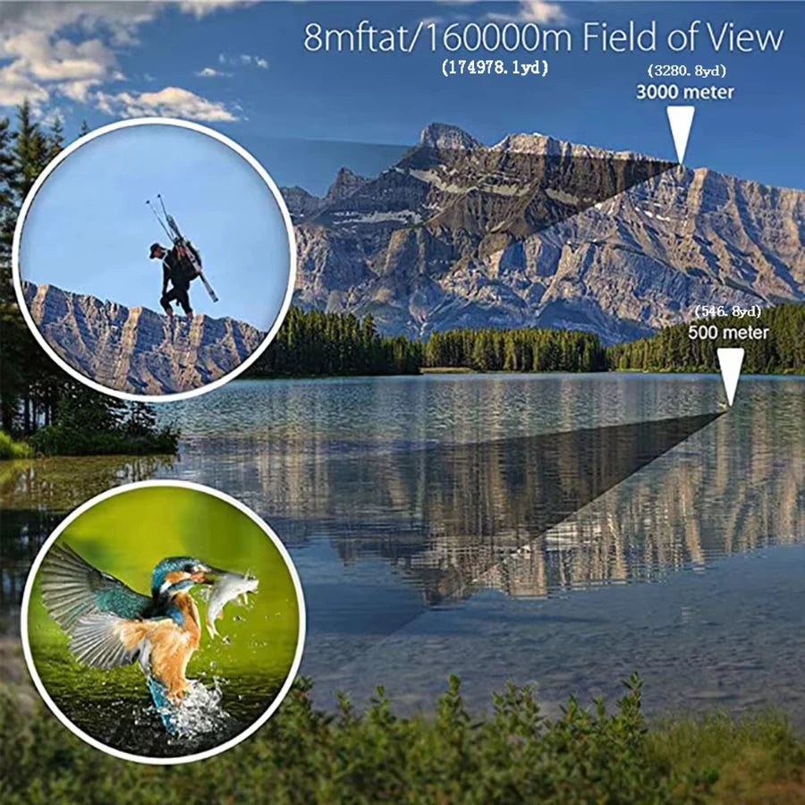 HD Portable Binoculars Professional 80X80 High Magnification Binoculars for Hunting Outdoor Camping Hiking Trips Lightweight