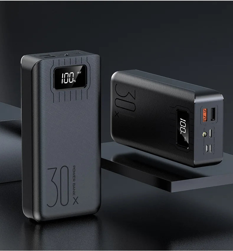 Power bank with a large capacity of 30000 mAh fast charging for mobile phones mobile power bank charging digital display