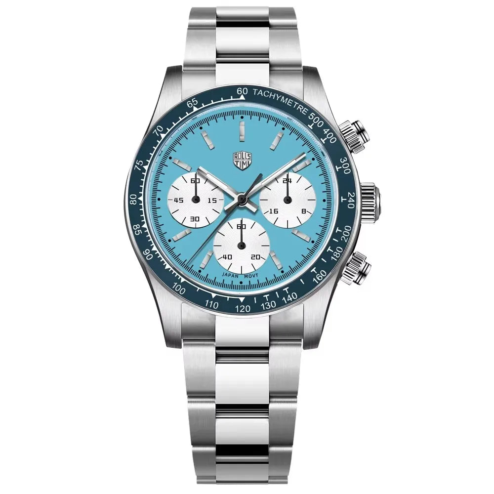 2026 New RollsTimi Mens Watches Luxury Quartz Chronograph Wrist Watch For Man Sapphire Mirror Waterproof Men Gift Clock Luminous