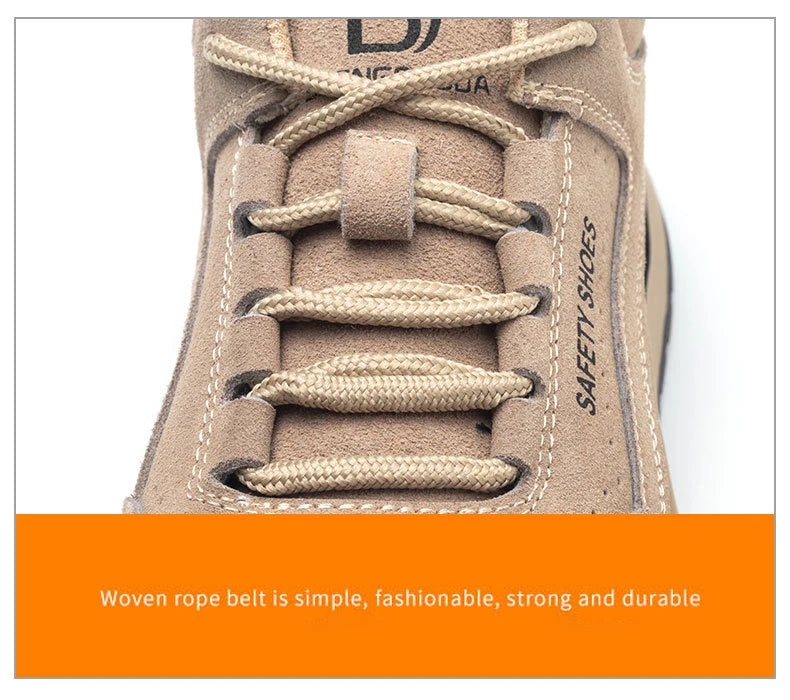Oulylan Wear Resistant Anti Puncture Sneakers Male Steel Toe Labor Shoes For Work Outdoor Anti Skid Breathable Safety Boots
