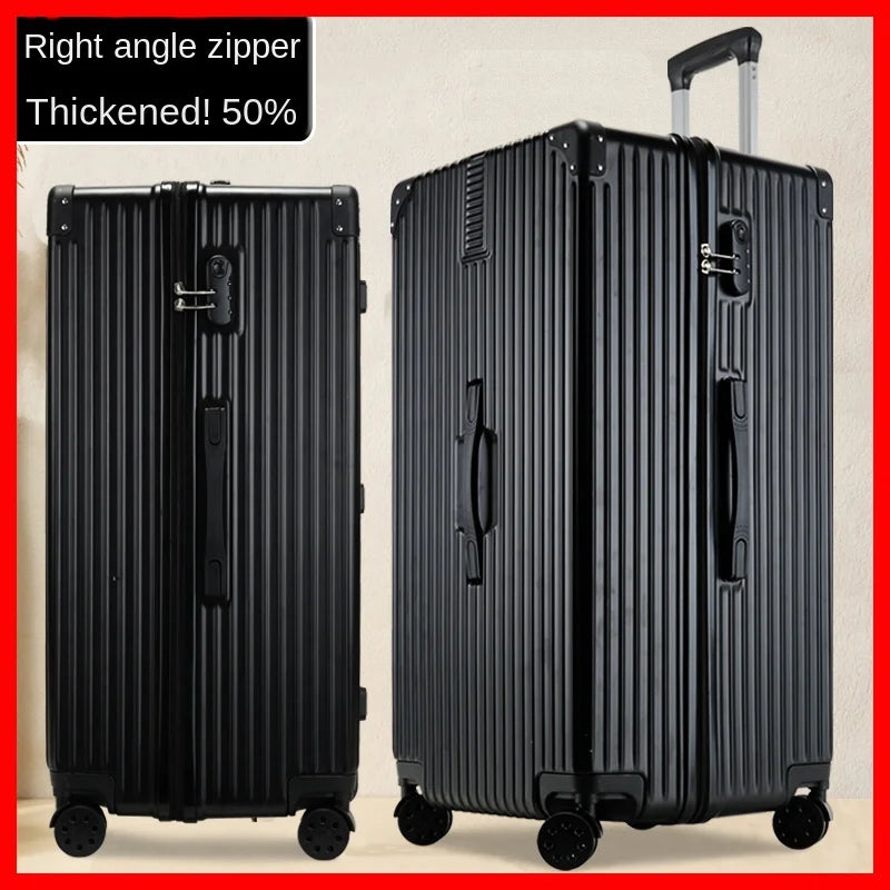 Extra Large 60/100 inch Unisex Luggage Thickened Travel Suitcase with Large Capacity TSA Lock Trolley Case Zipper Aluminum Frame