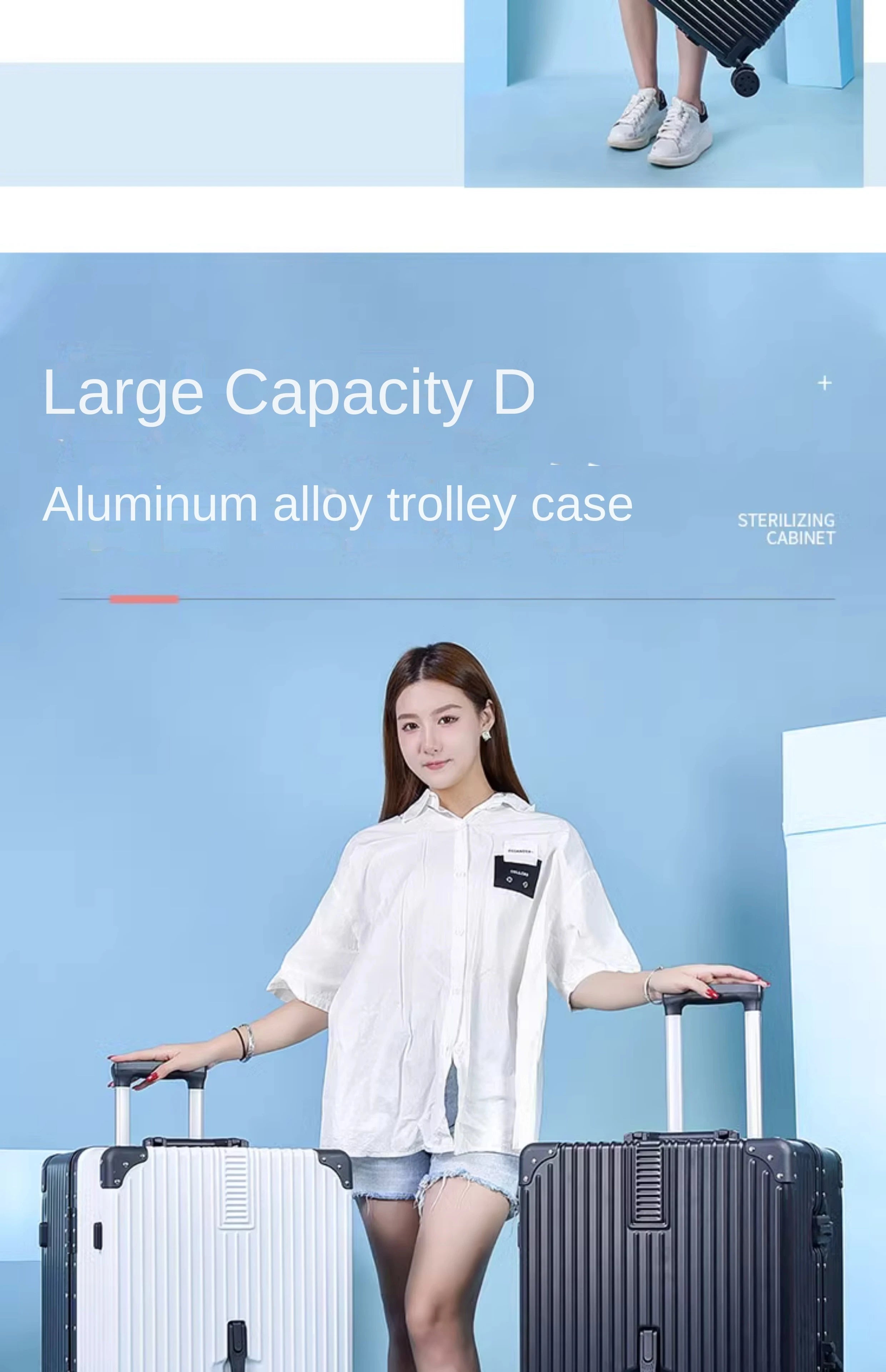 Extra Large 60/100 inch Unisex Luggage Thickened Travel Suitcase with Large Capacity TSA Lock Trolley Case Zipper Aluminum Frame
