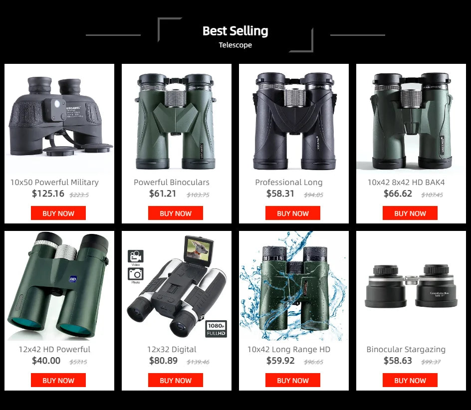 10x42 8x42 HD BAK4 Binoculars Powerful Professional  Long Distance Telescope for Hunting Outdoor Sports Camping Travel