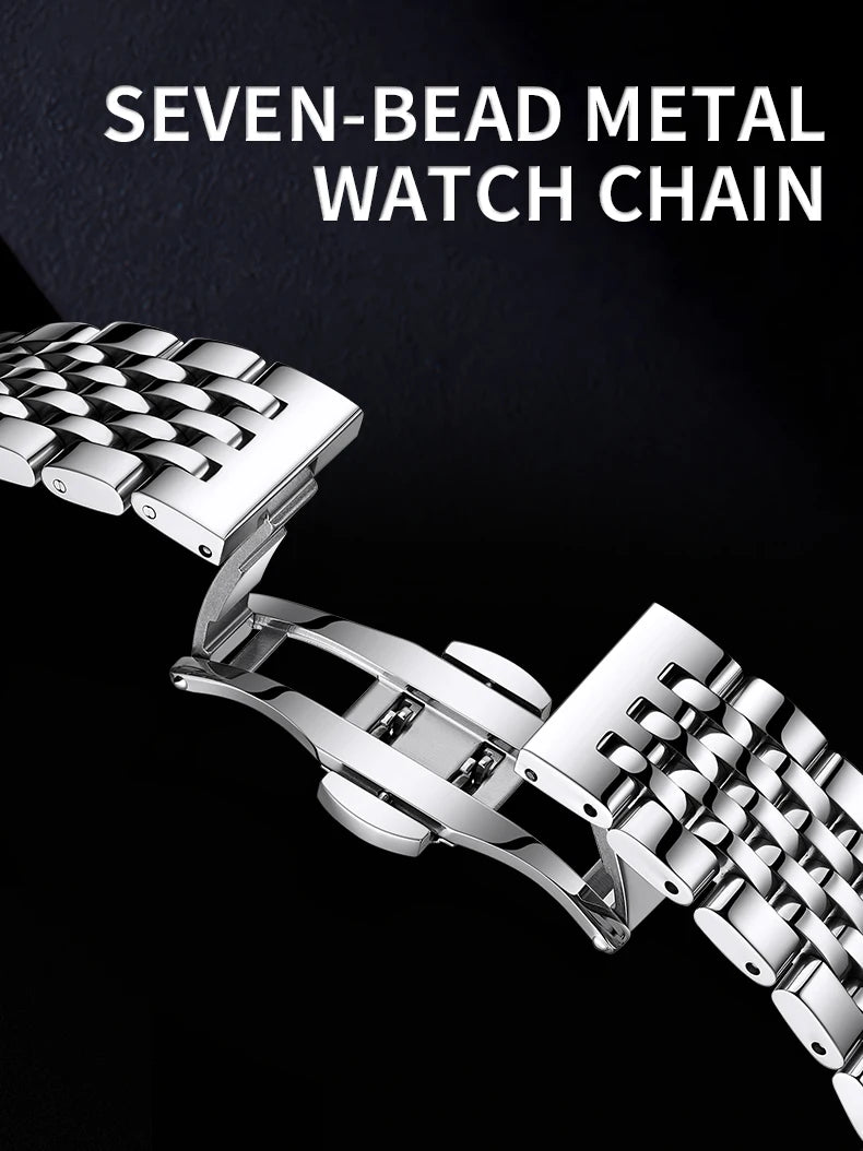 Mark Fairwhale 6023 Luxury Men's Watches Waterproof Luminous Man Clock Chronograph Stainless Steel Mechanical Watches For Men