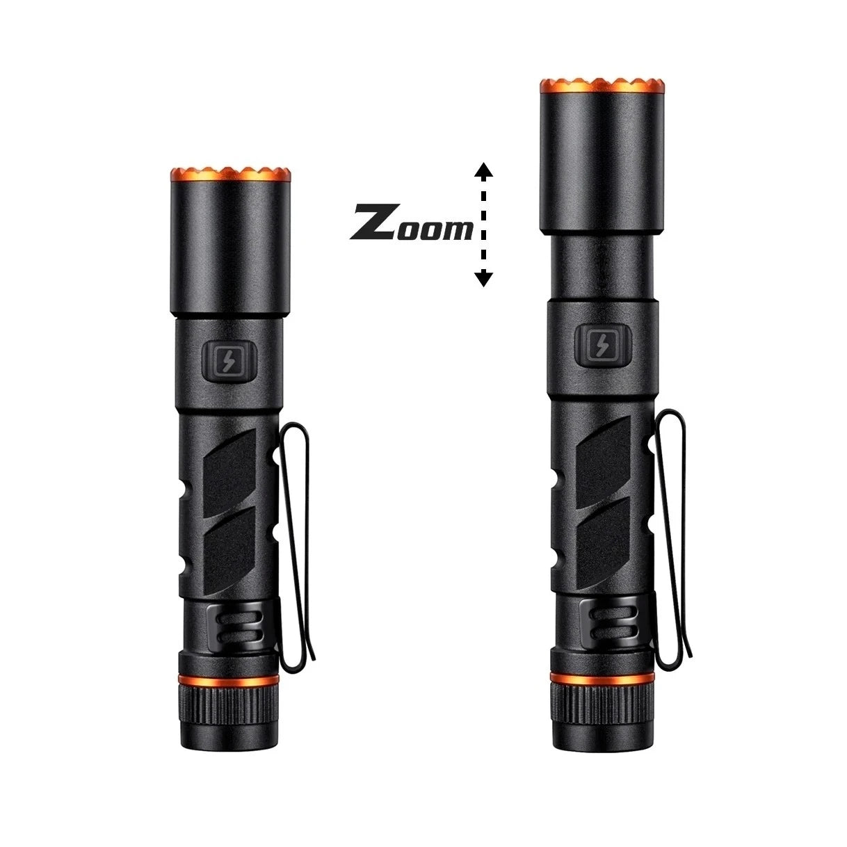 Mini Zoom EDC High Bright Pen Flashlight USB Rechargeable Magnet Portable Small Torch Outdoor Camping Hiking Emergency Lighting