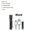 Mini Zoom EDC High Bright Pen Flashlight USB Rechargeable Magnet Portable Small Torch Outdoor Camping Hiking Emergency Lighting