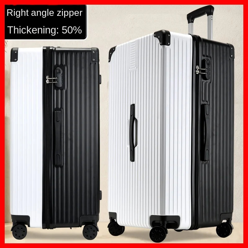 Extra Large 60/100 inch Unisex Luggage Thickened Travel Suitcase with Large Capacity TSA Lock Trolley Case Zipper Aluminum Frame