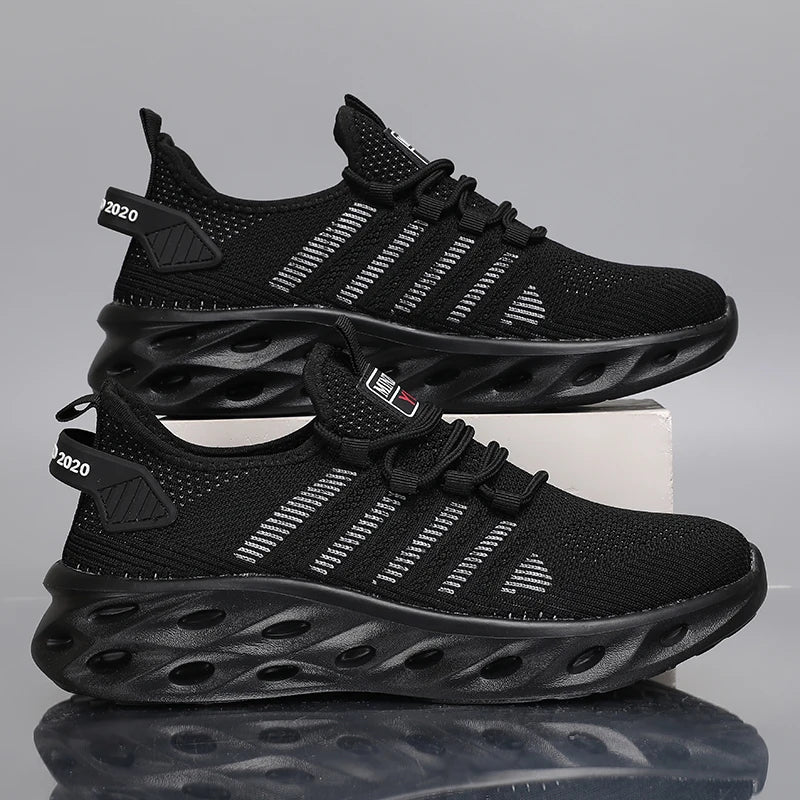 Breathable Men's Running Shoes Lightweight Men's Sports Shoes Non-slip Casual Sneakers Lace-up Comfortable Lining Walking Shoes